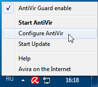 Настройка Avira Antivir